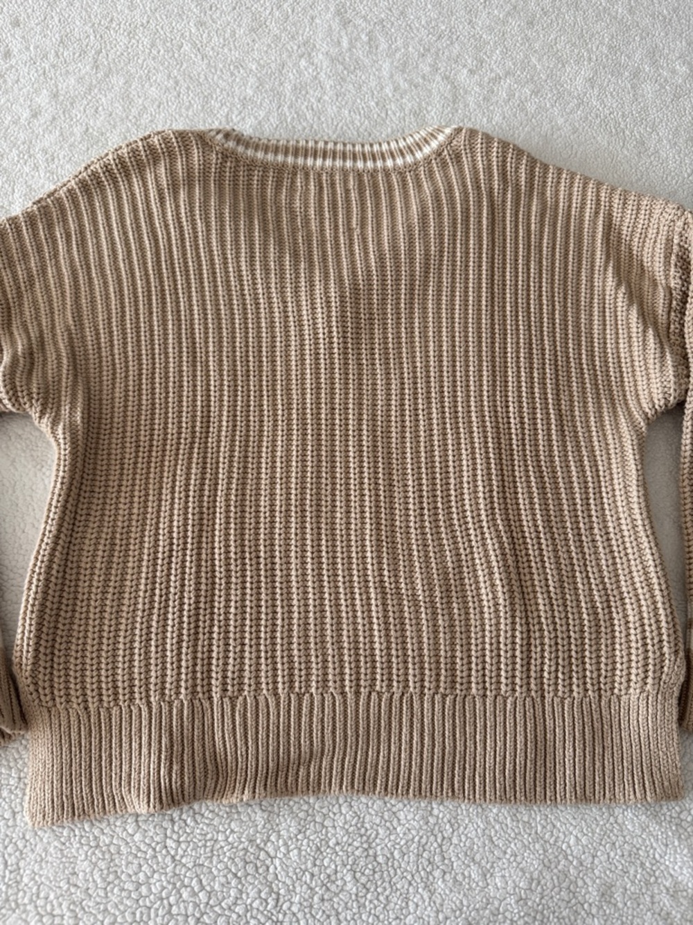 Women’s Cream-Tan V-Neck Knit Sweater - Picture 4 of 5